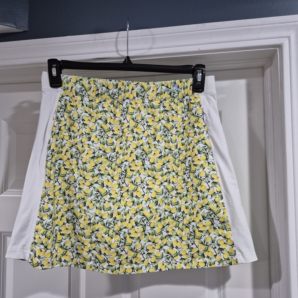 J. McLaughlin Skort Womens Medium Lemon Catalina Cloth Golf Pickleball Tennis